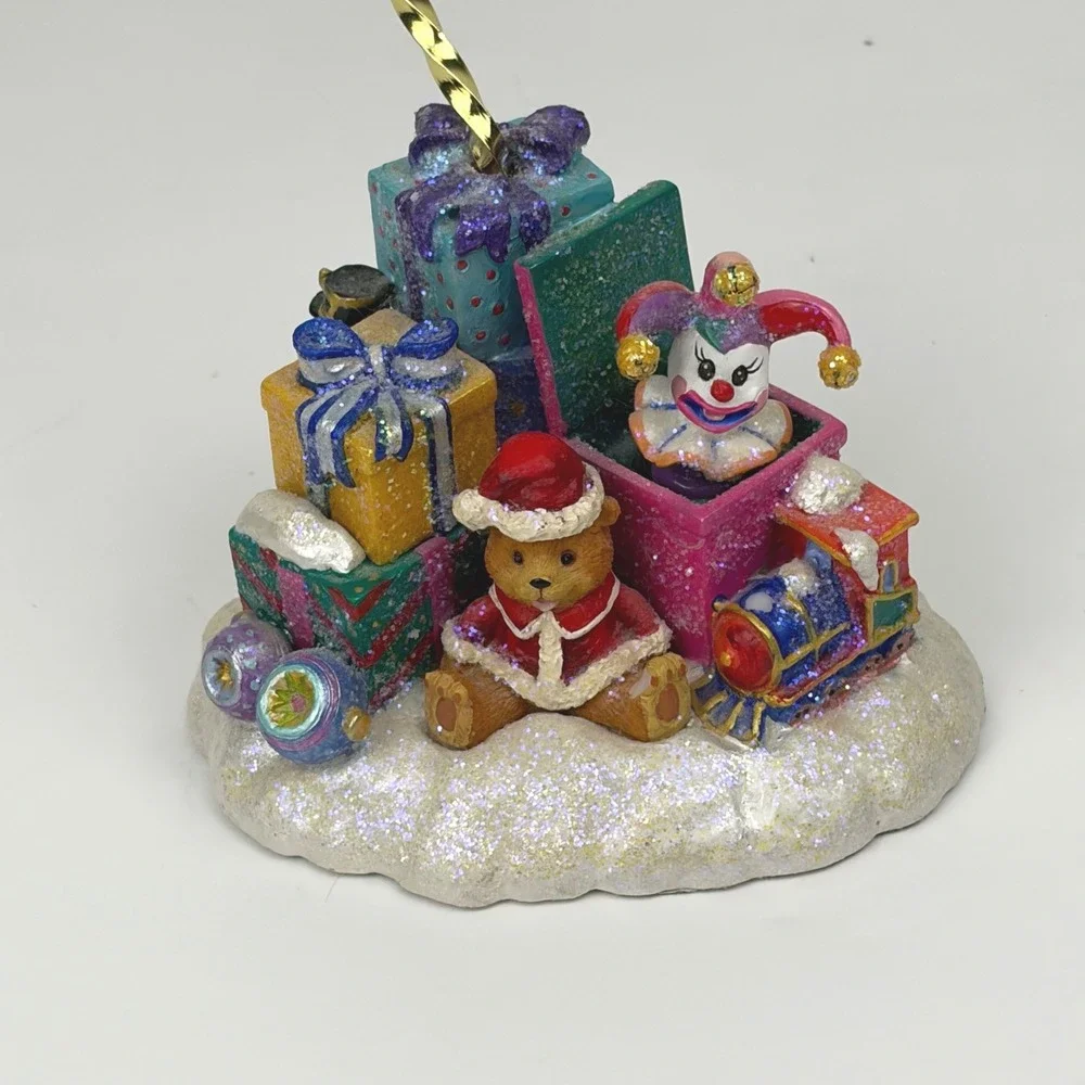 Christopher Radko Christmas Teddy Bear Jester Star Ornament Stand 10.5